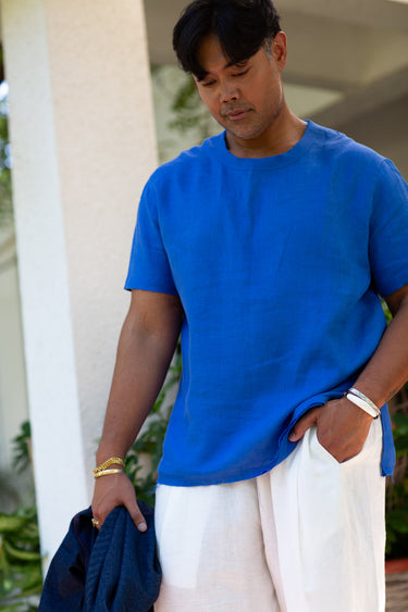 Ume T-Shirt Printed Cobalt Blue