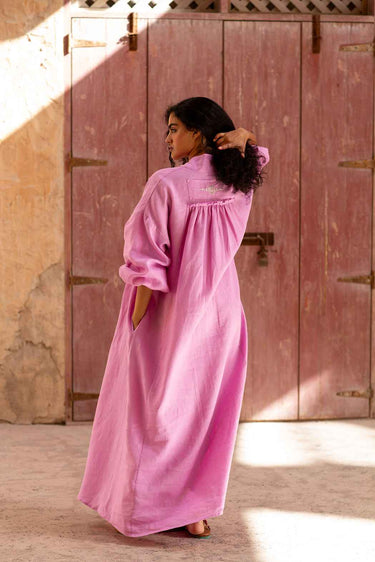 Amaya Dress Pink Embroidered