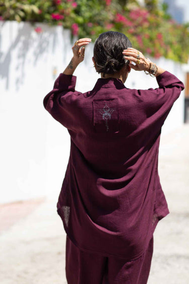 Mika 2 Shirt Burgundy Printed