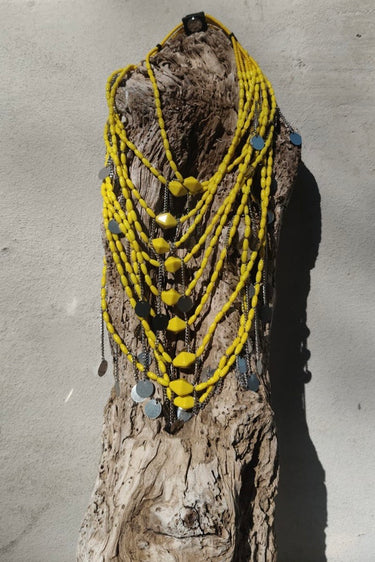 Maasai Coral Necklace Yellow
