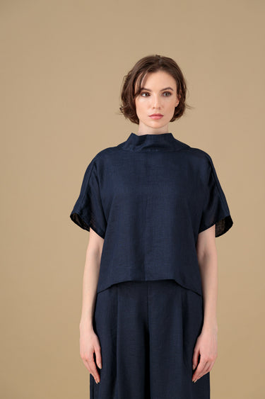 Ivy Kimono Top Navy Blue