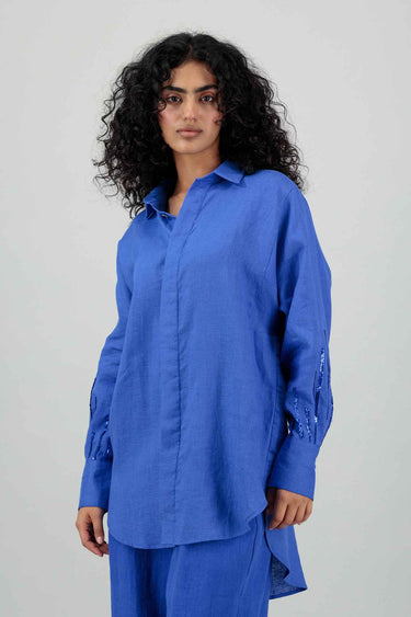 Zahara Sequins Shirt Cobalt