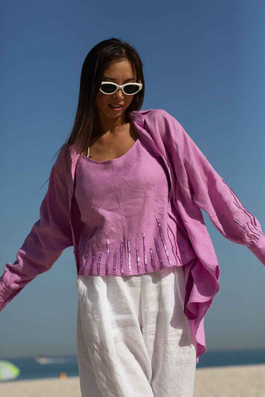 Souri Top Sequined Pink